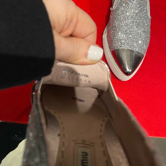 Miu Miu Cap Toe snickers, glitter, size 36/US6 - Picture 7 of 8